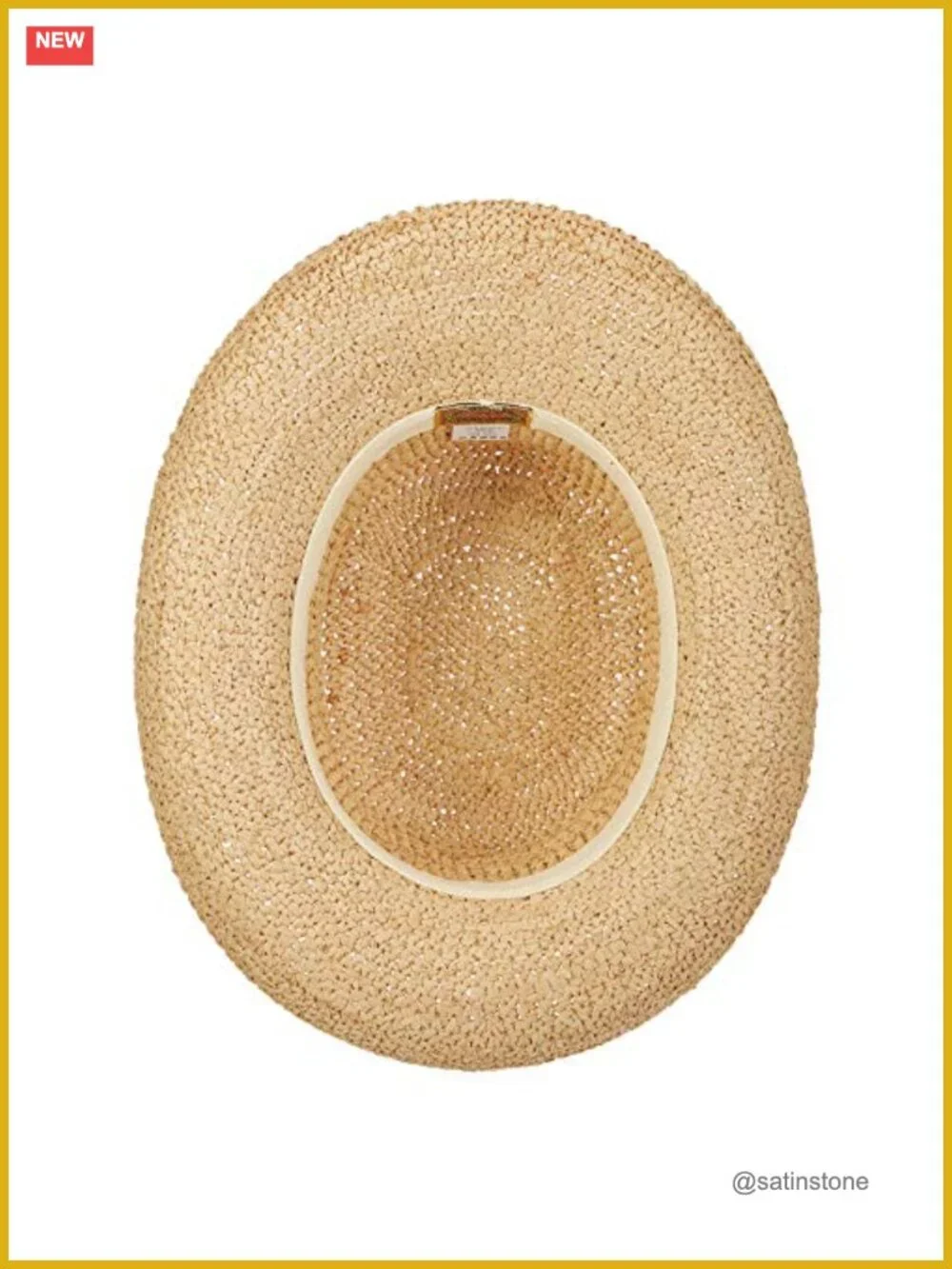 Crocheted Packable Raffia Sun Hat with Drawstring, Crushable